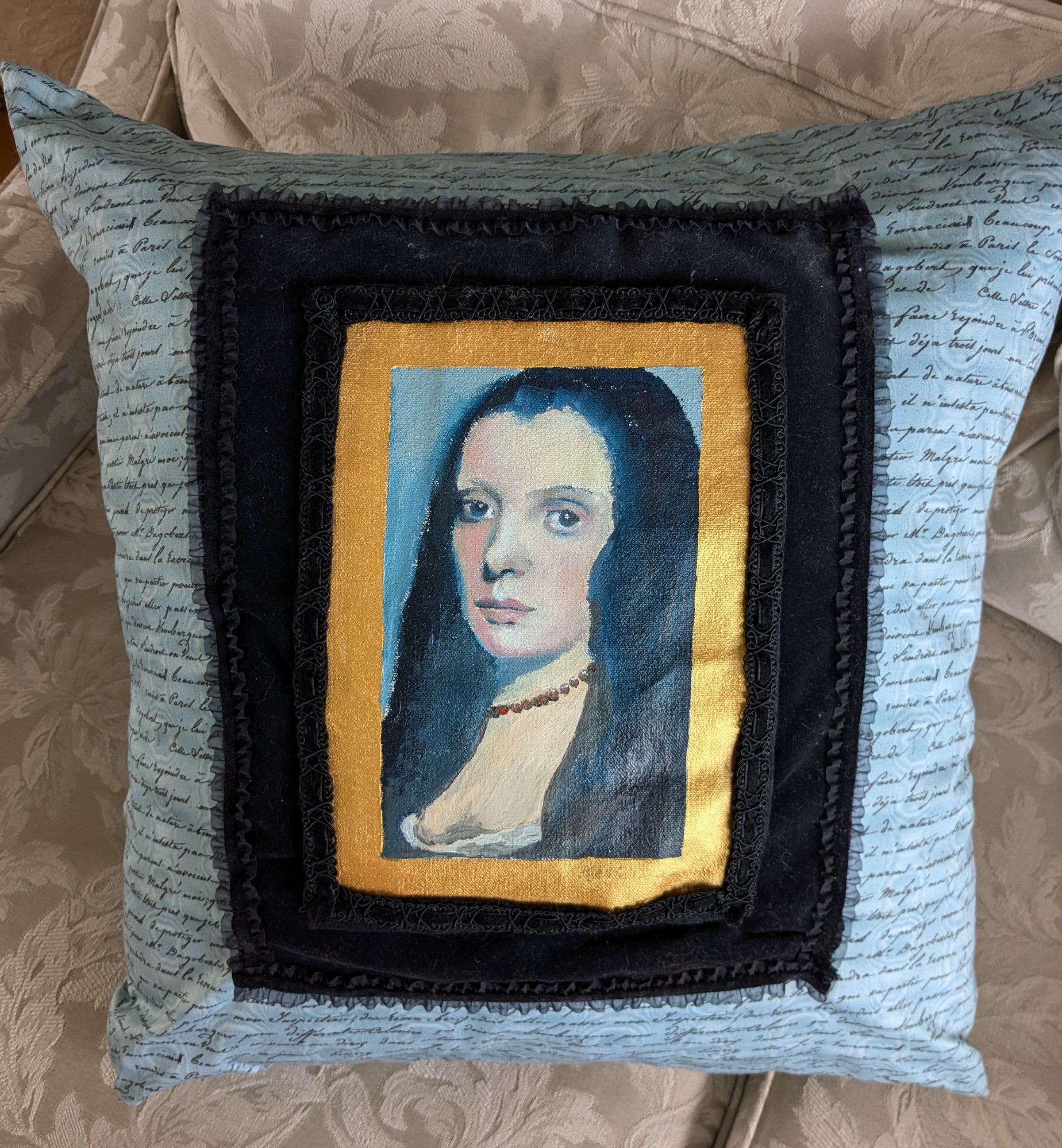 Veiled Woman (Venetian Cushion)